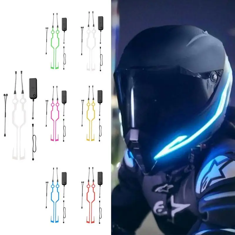 

Bright LED Warning Light For Motorcycle Helmets Motorbike Light Riding Signal EL Strip Flashing Durable Kit Helmet Decor