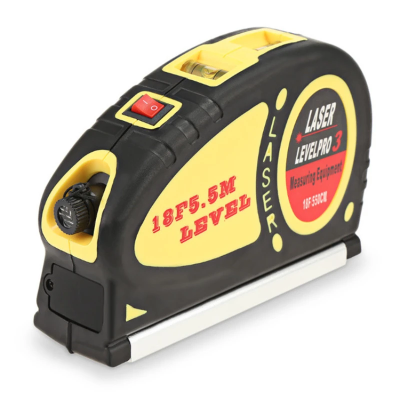 

Лазерный уровень, вертикальная измерительная лента с 2 линиями, вертикальная лазерная рулетка для выравнивания пузырьков, измерительная ли...