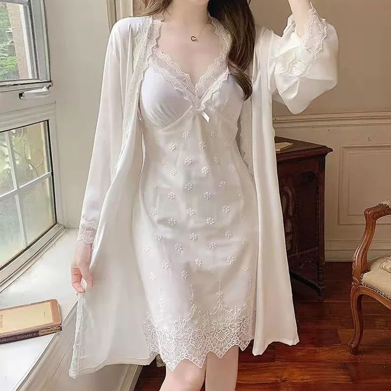 Сексуальное платье ночная рубашка женская летняя тонкая кружевная висячая