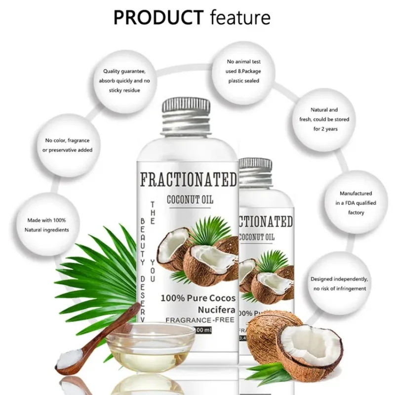 100/220 мл 100% натуральное чистое Кокосовое масло органический экстракт экстракта