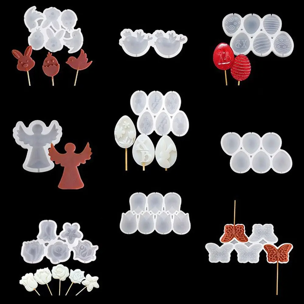 

Easter Silicone Mold Eggs/Bunny/Butterfly Shape Lollipop Mold Chocolate Candy Cake Moulds For DIY Decorating Baking Accessories