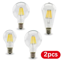 2pcs E27 Retro Edison LED Filament Bulb Lamp AC220V Light Bulb A60 ST64 G80 G95 Glass Bulb Vintage Bombillas Indoor Lighting
