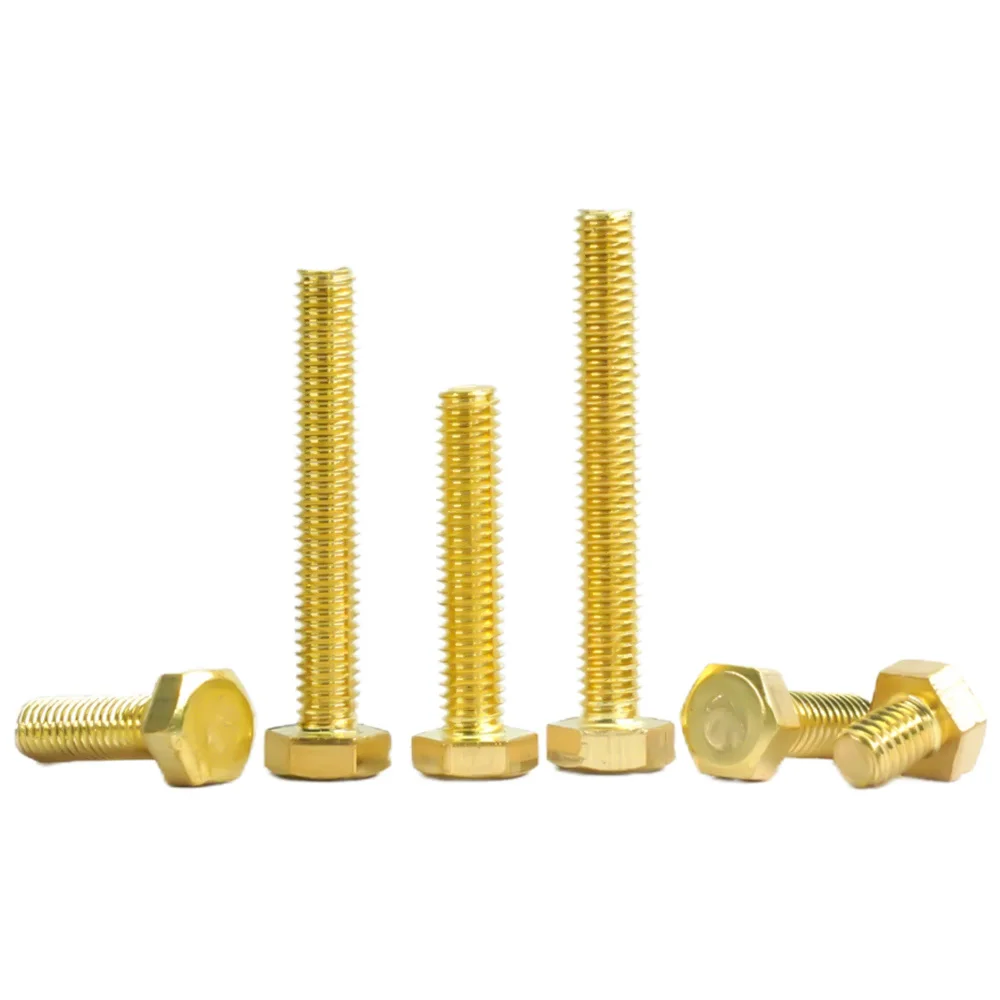 Болт шестигранный латунный с плоской головкой для мебели и бытовой техники
