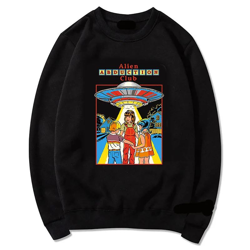 

Satan Demon Scary Sweatshirt Alien Abduction Club Print Hoodie Streetwear Never Talk To Strangers Pullover Women Men Sportswear