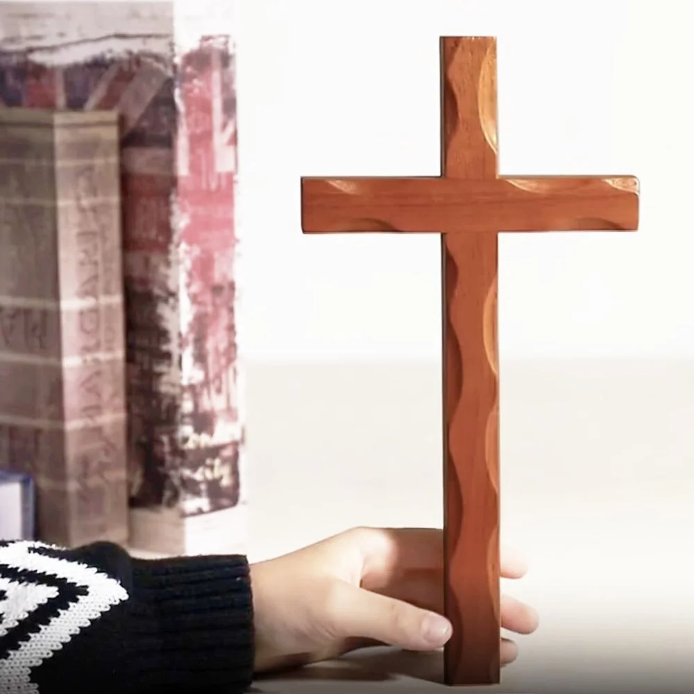 

Church Catholic Crucifix Jesus Christ Wooden Wall Cross Mysterious Craft Hanging Ornament Smooth Blessing Gift Durable Pendant