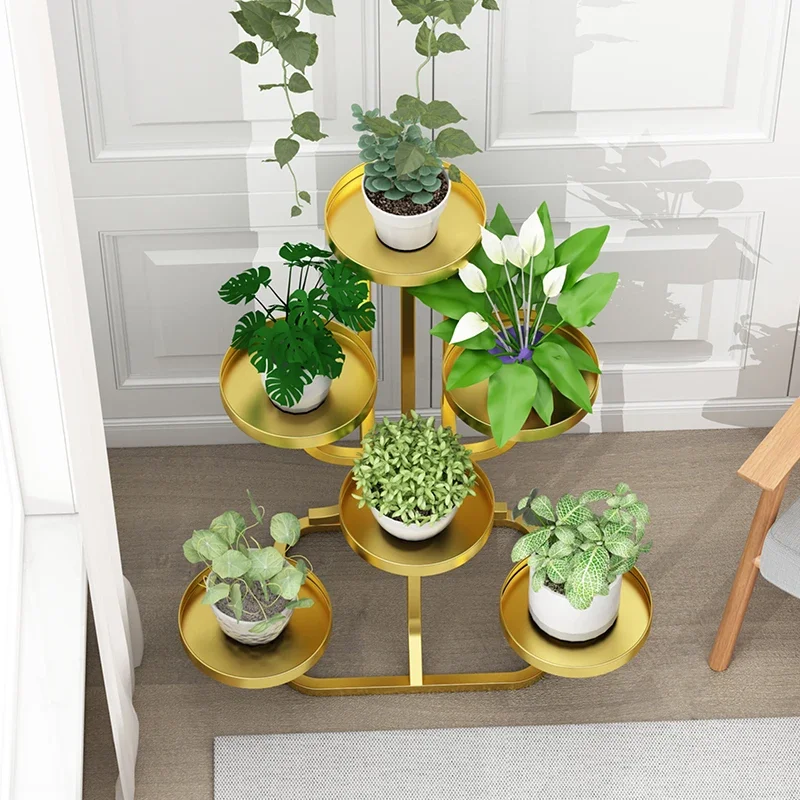 Напольная полка для гостиной балконная вешалка цветов колесо железный держатель