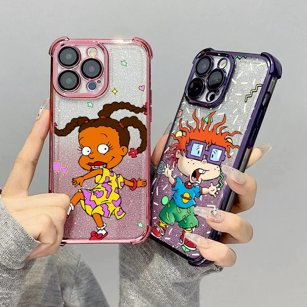 Милый забавный чехол для телефона R-Rugrats iPhone 16 15 14 13 12 11 Pro Max X XR XSMax 7 8 Plus