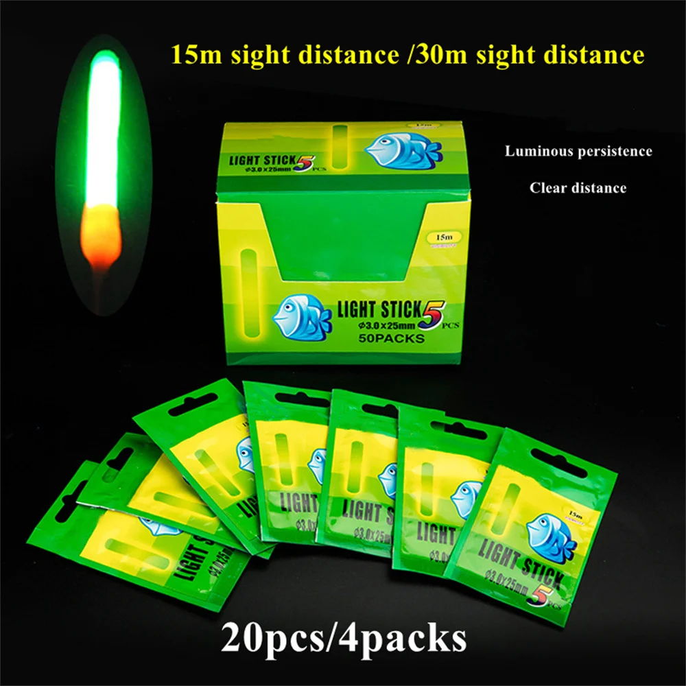 

10/20Pcs 4.5*37mm/3.0*25mm Fishing Float Fluorescent Lightstick Light Night Float Rod Lights Dark Glow Stick Fishing Tackle 30m