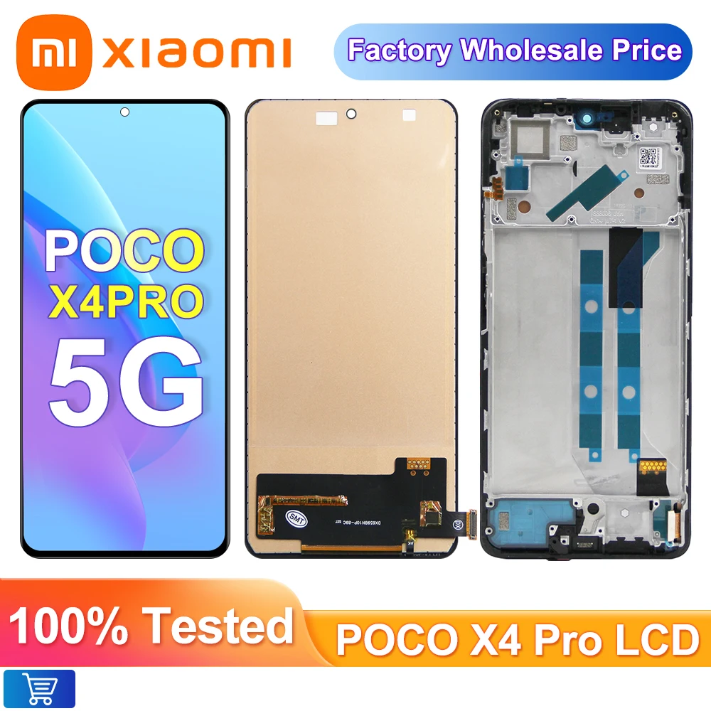 

100% Tested For Xiaomi Poco X4 Pro 5G LCD +Touch Screen Digitizer Assembly Replacement for Xiaomi Poco X4Pro 5G 201116PG LCD