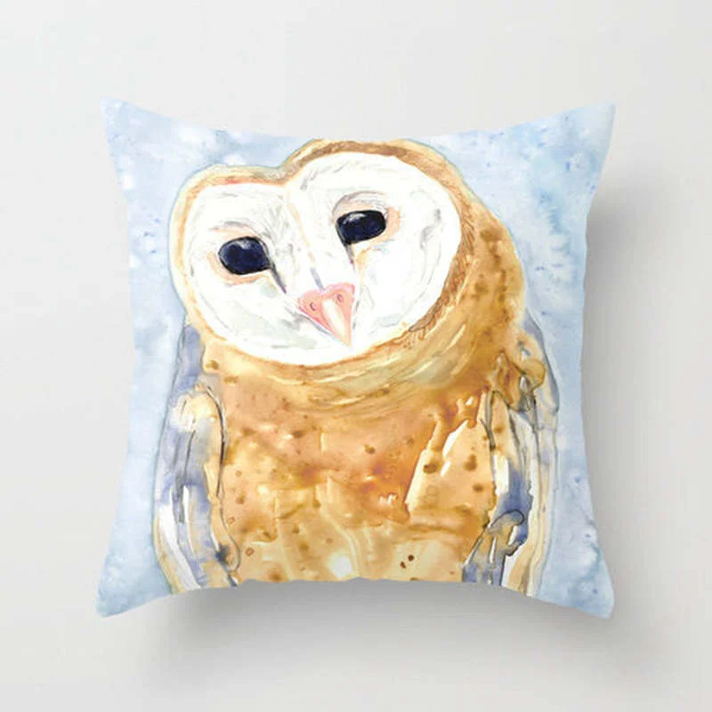 

Pillow Cover - Barn Owl - Throw Pillow Cushion - Bird Art Decor