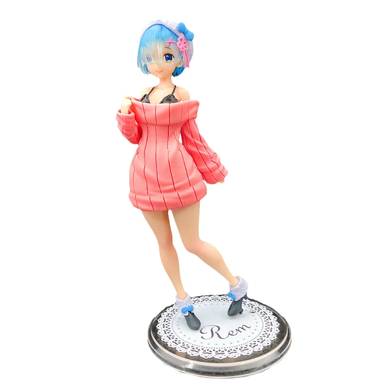 

GK Re Life In A Different World From Zero Rem Sweater Anime Action Figure 23CM PVC Statue Collectible Toys For Boys Gift Figma