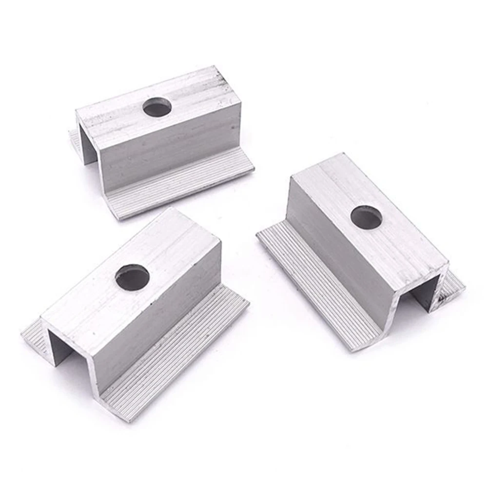 

4/10Pcs Solar Middle Clamp PV Solar Panel Module Aluminum For Frame Height 25-50MM Photovoltaic Edge Clamp Mounting Rail Parts