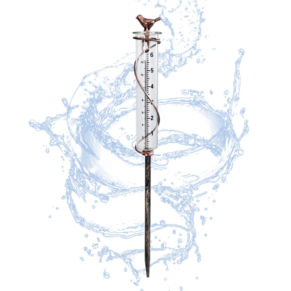 

Rain Gauge Metal Bird Garden Decor Decorative Outdoor Lawn Rain Measurement Home Measuring Tools Detachable Dropship