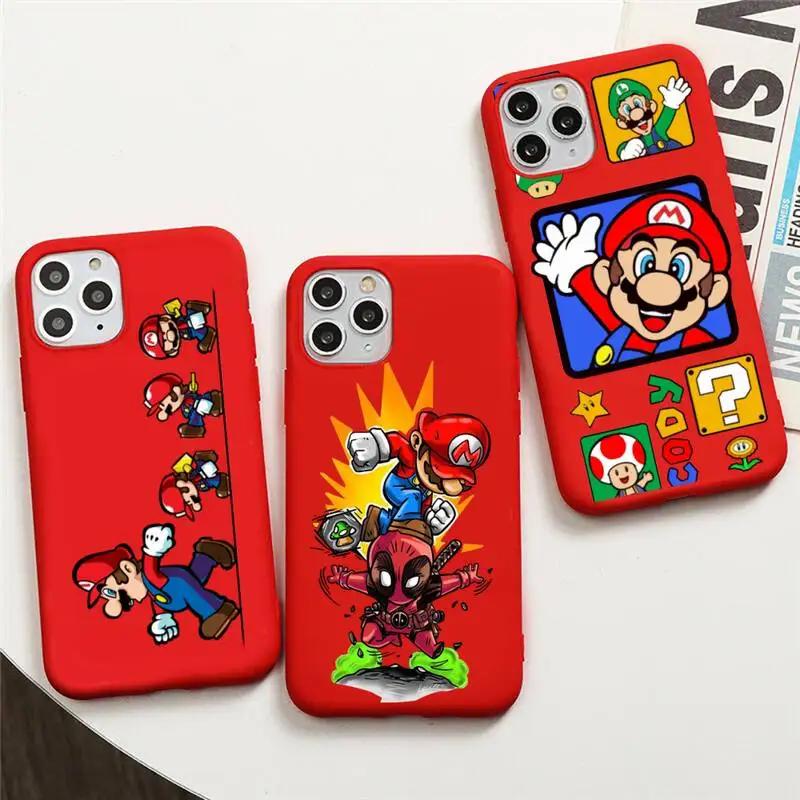 

Mario Brothers Phone Case For iphone 13 12 11 Pro Max Mini XS 8 7 6 6S Plus X SE 2020 XR Red Cover