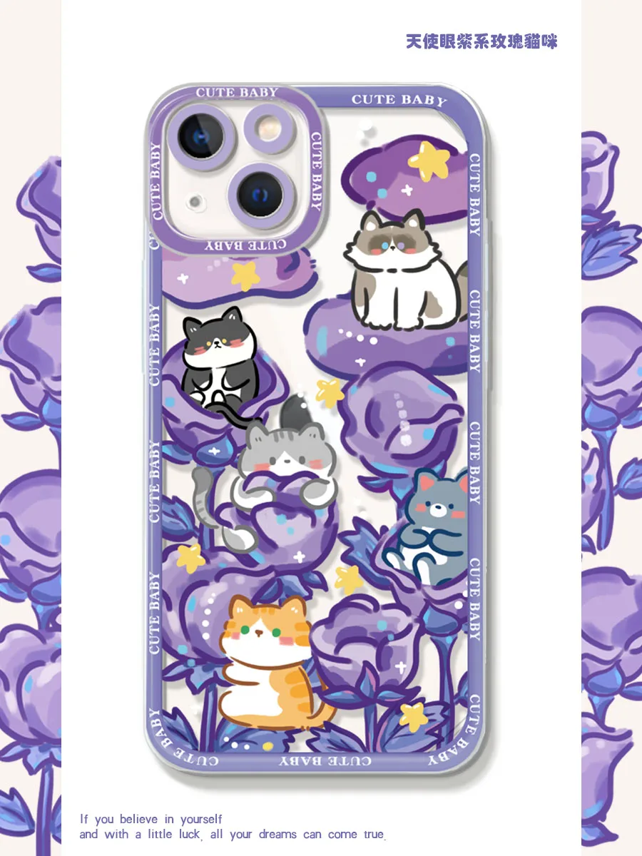 

Creative Lucky Girl Day Cute Dog Phone Case For IPhone 14Pro Max 13Plus 12 11 X XR/XS INS Style Transparent Silicone Cover