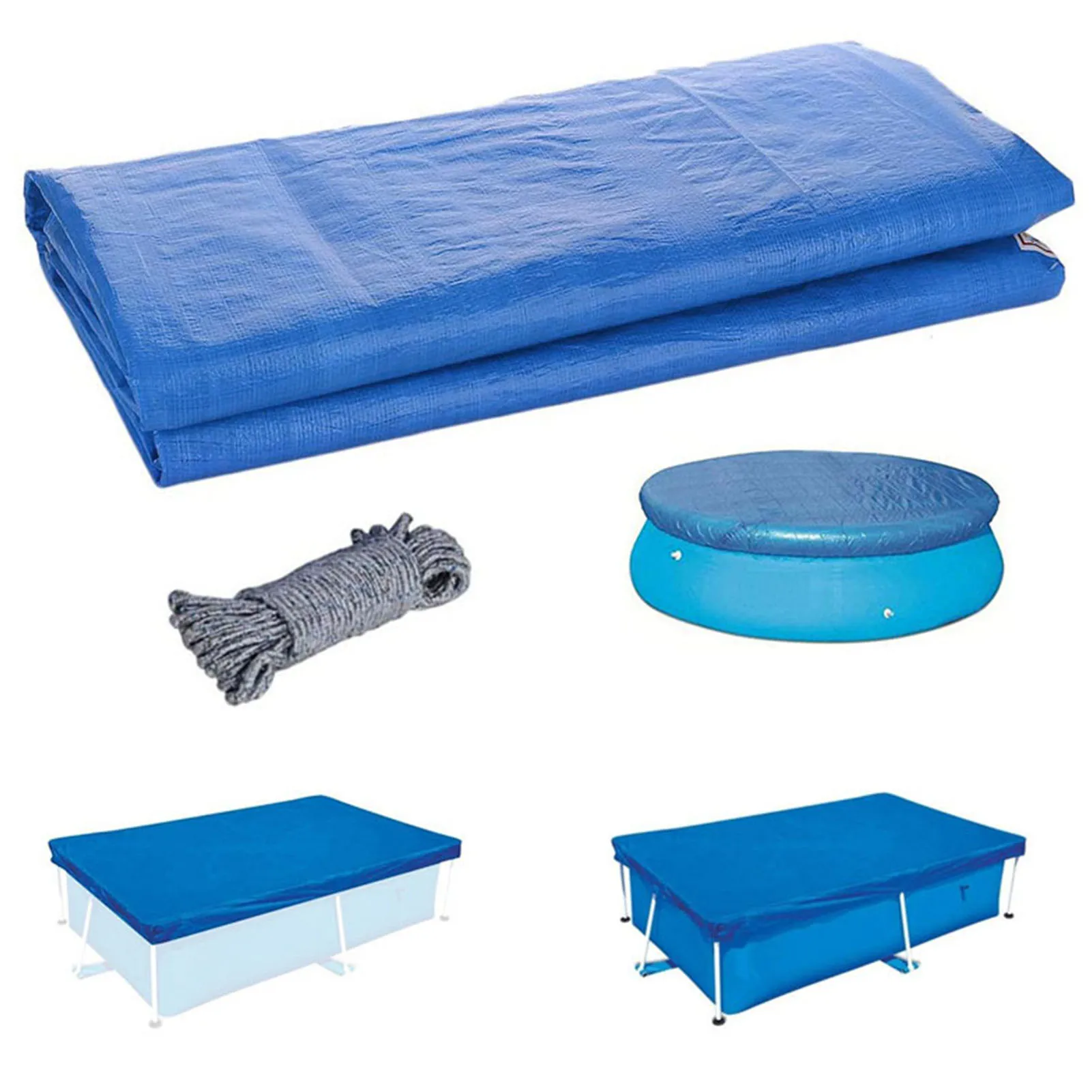 

335x335cm Rectangular Swimming Pool Ground Cloths Waterproof Mat Pool Accessories For Above-ground Pools Dust Proof