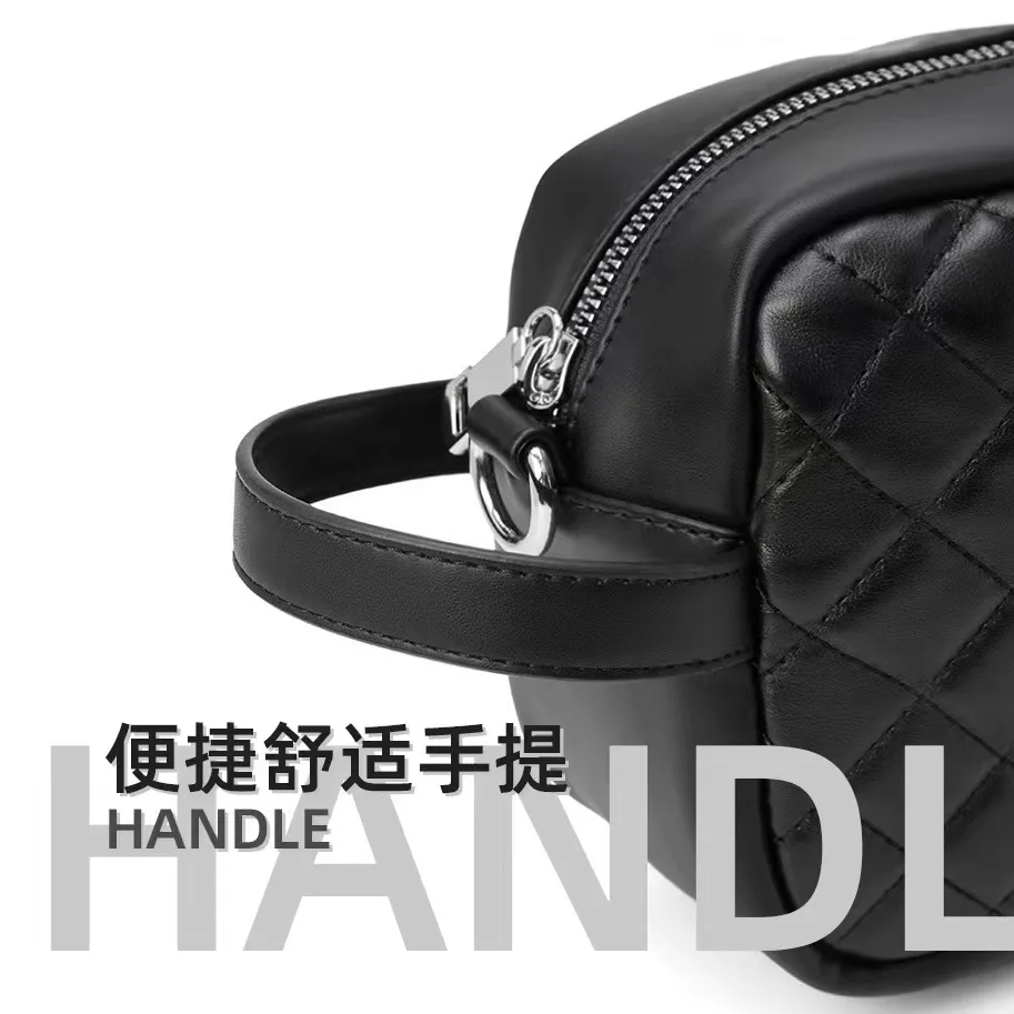 Мужская сумка-клатч из высококачественной кожи женская черная с бриллиантами