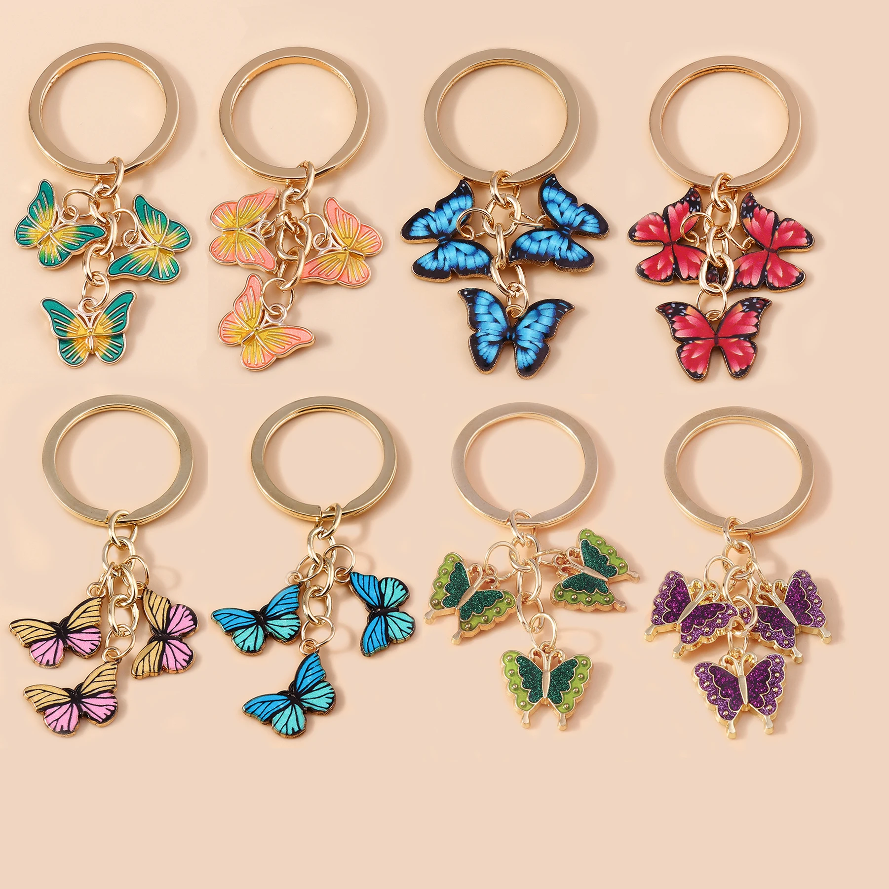 Aihua 30 стилей новые красочные эмалевые животные бабочки брелок для женщин девушек