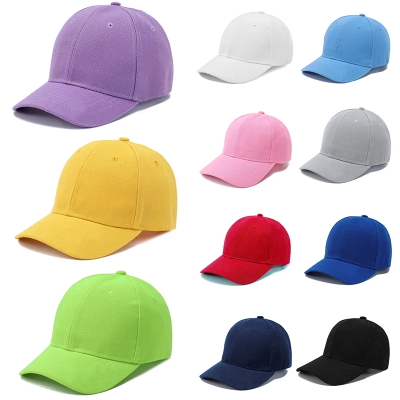 

Summer Children Baby Cap Kids Boy Girl Solid Color Cotton Adjustable Baseball Cap Parent-child Caps Snapback Hip-Hop Sun Hat
