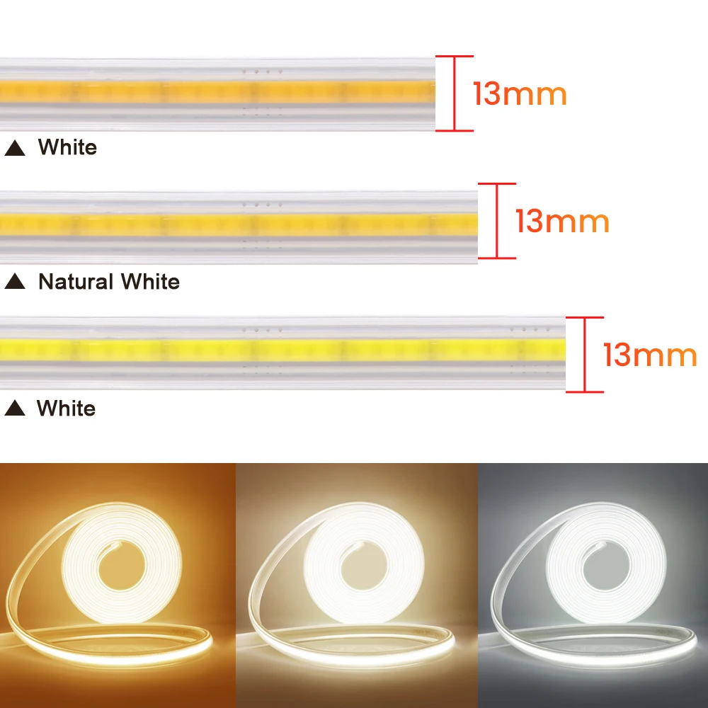 220В COB светодиодный светильник с регулируемой яркостью 360led/m диммером