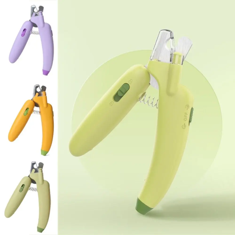 

Plastic Banana Pet Nail Clippers Banana Shape with LED Dog Toenail Clippers Purple/Green/Yellow Cat Claw Trimmers Grooming