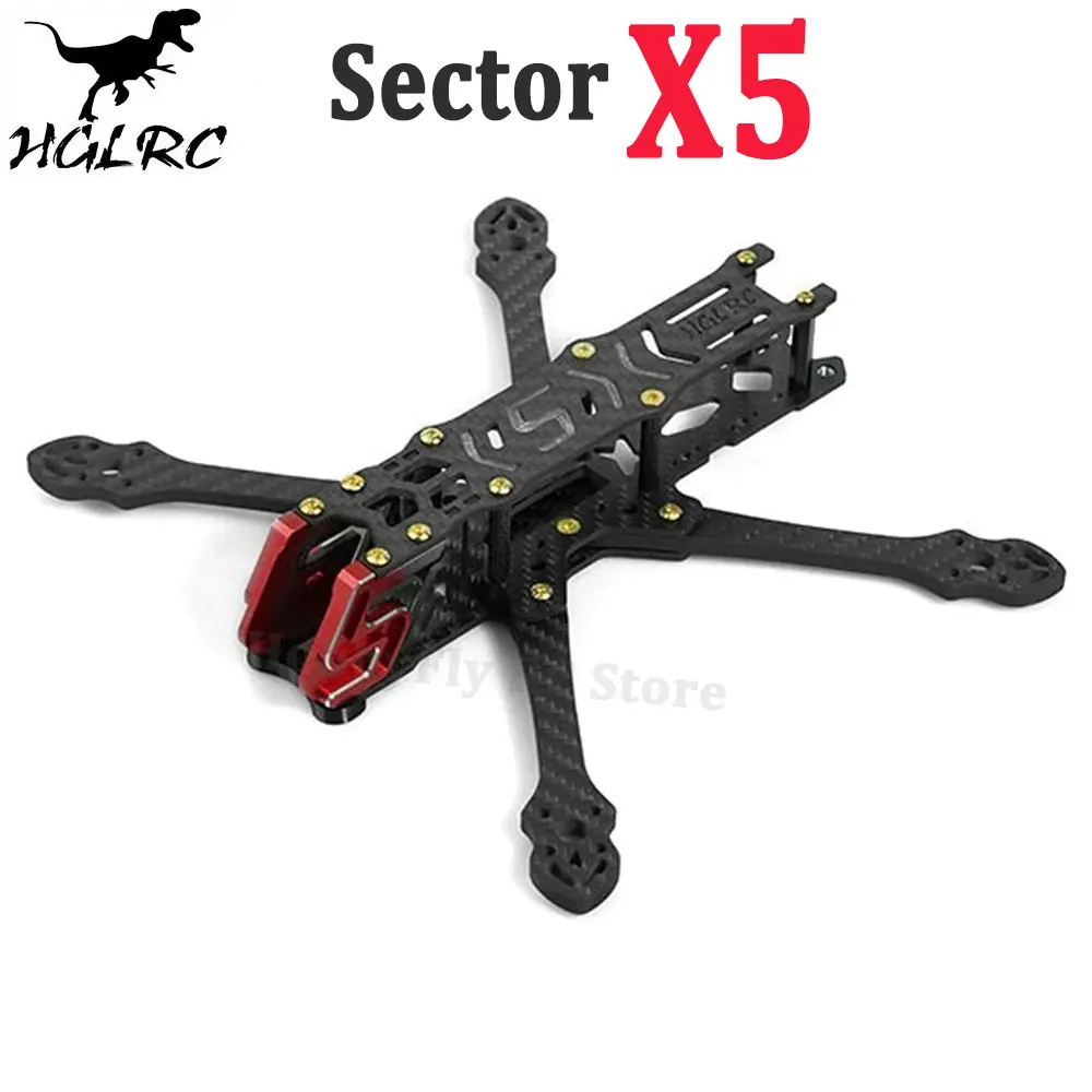 HGLRC Sector X5 FR 5 дюймов 210 мм карбоновая рамка для квадрокоптера совместимый с ЧПУ T5045C