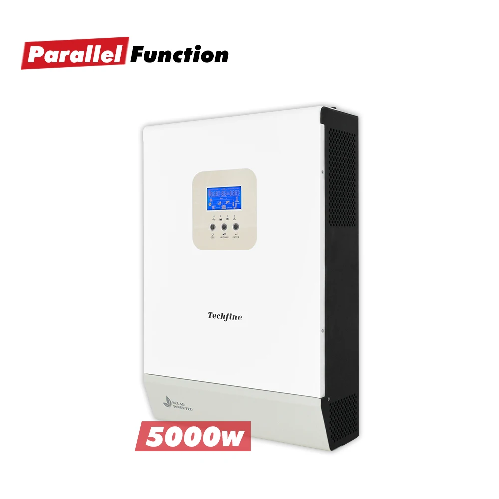 

Techfine 5kw 48vdc 230vac hybrid off grid solar inverter parallel function