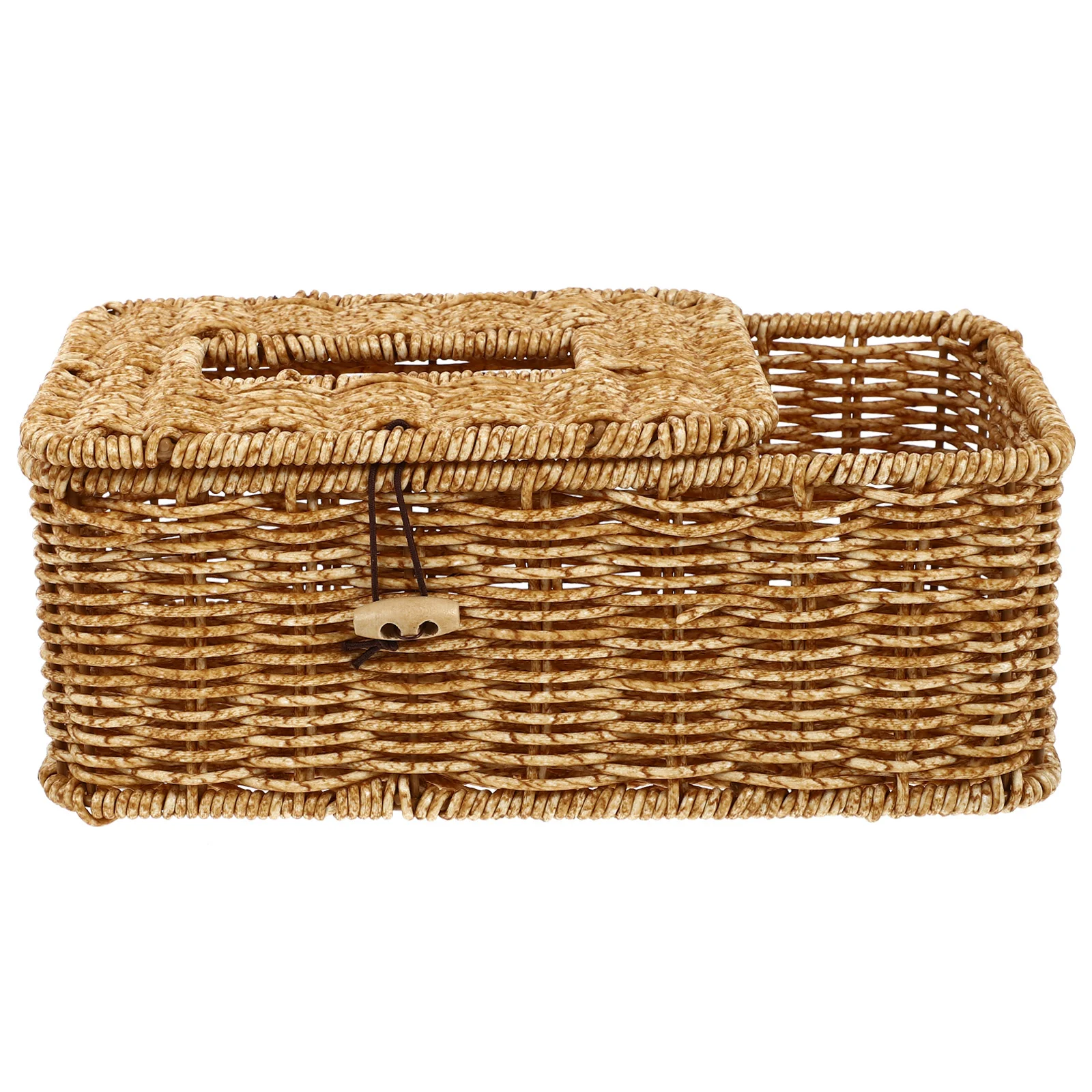 

Box Tissue Holder Napkin Cover Rattan Wicker Woven Paper Storage Basket Home Dispenser Square Facial Case Seagrass Decorative