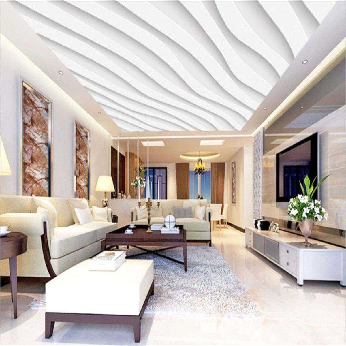 Обои на заказ фото 3D стерео искусство геометрический потолок современные