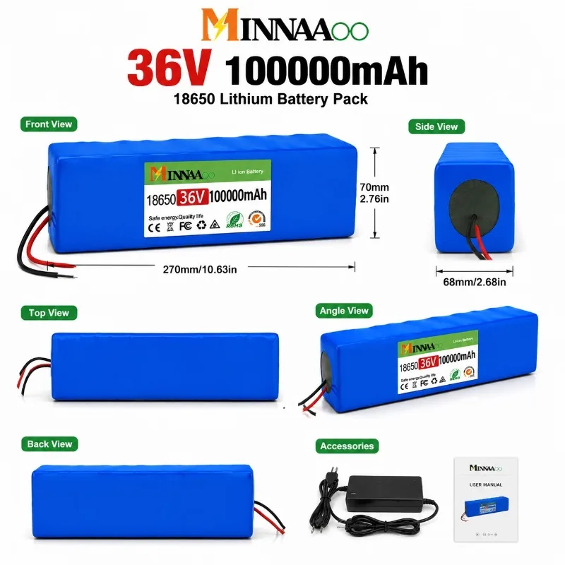 Фото Аккумуляторная батарея MINNAAOO 36В 100000мАч Li-ion с разъемом XT60 и BMS для самоката Xiaomi M365 №4