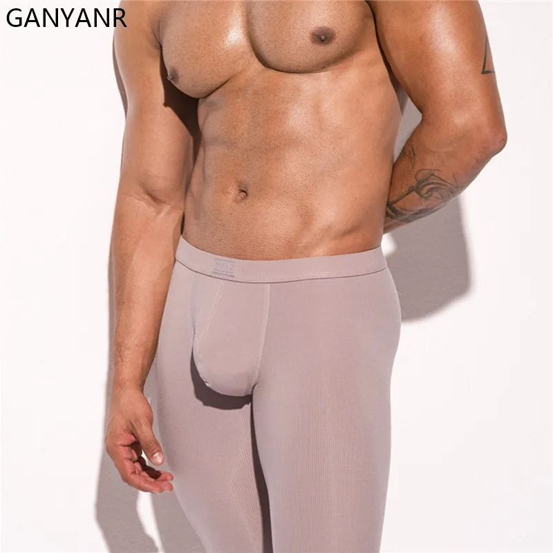 GANYANR Running Tights Men Compression Pants Sportswear Legging Fitness Gym Sport Sexy Basketball Yoga Workout Training Crossfit