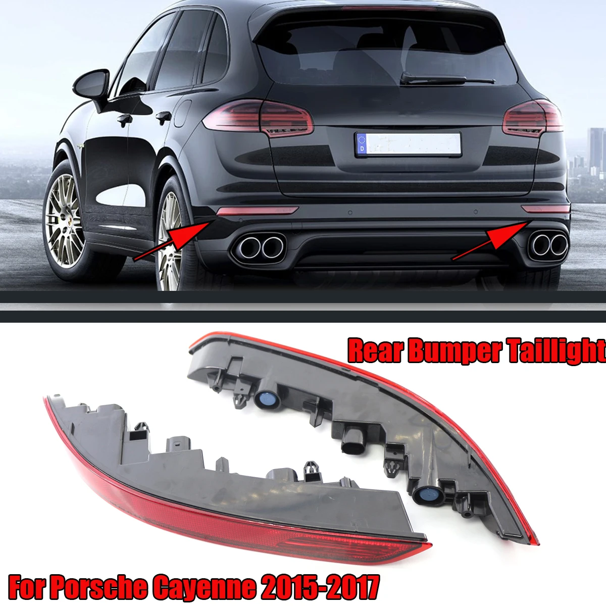 

Car Rear Bumper Taillight Reflector Light For Porsche Cayenne 2015-2017 95863110510 95863110610 Parking Brake Lamp Car Styling