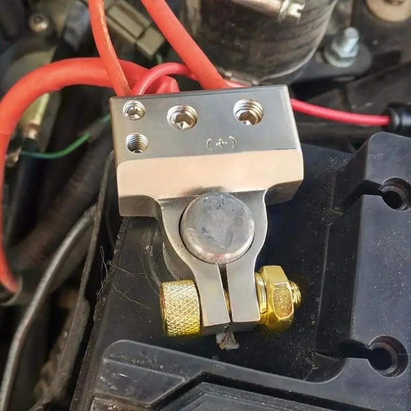 

Комплект концевых разъемов для автомобильного аккумулятора, совместимых с проводами AWG 2/4/8/10, включает в себя автомобильный положительный зажим для отрицательной батареи