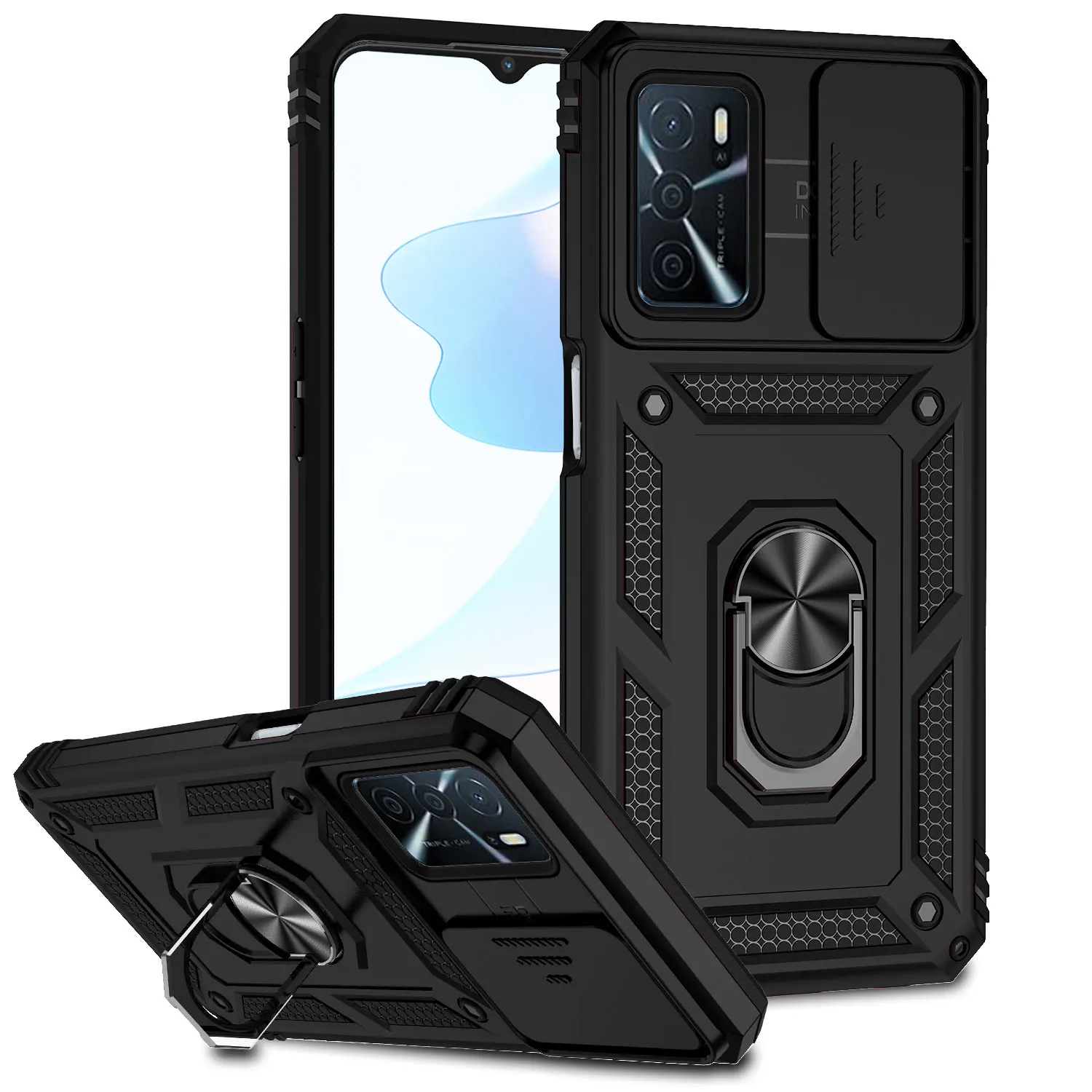 

Capa For OPPO A16 A16S Case for OPPO A94 A74 A54 4G A55 5G F19 Pro Case Magnetic Car Holder Slide Lens Protect Shockproof Funda