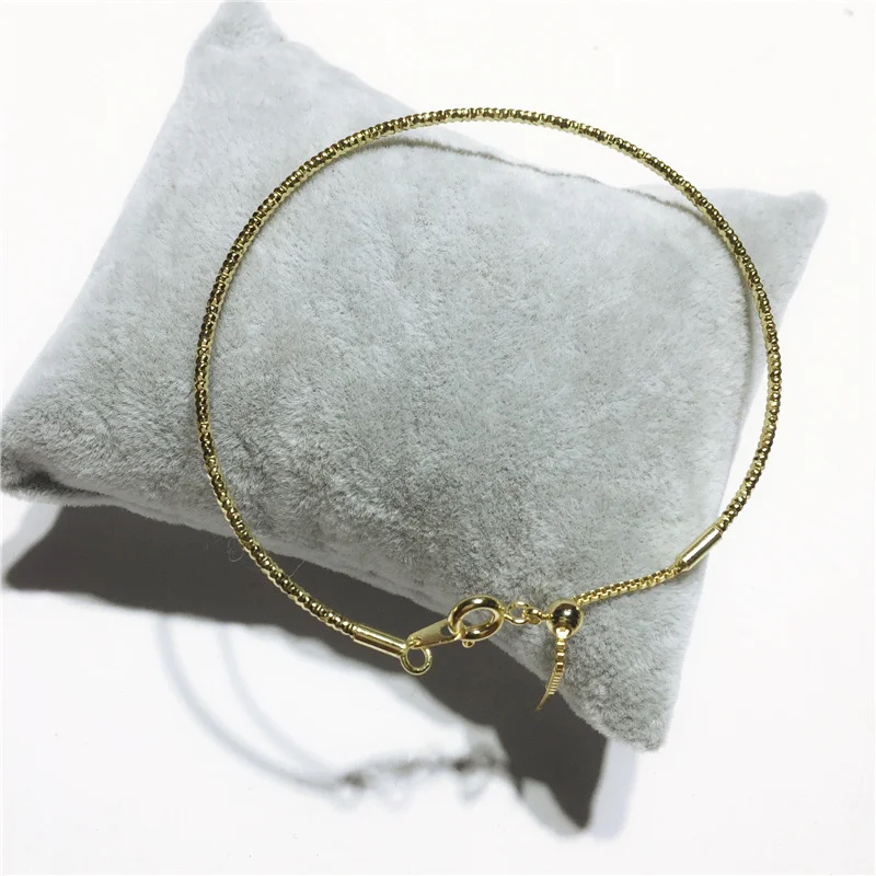 

Color Preserving Copper Copy 100% Real Gold 24k Free Fine Fried Dough Twist Needle Pierced Beaded Telescopic Bracelet
