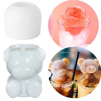 3d ice cube maker little bear shape chocolate cake mould tray rose shape icecream mold diy tool whiskey wine cocktail silicone