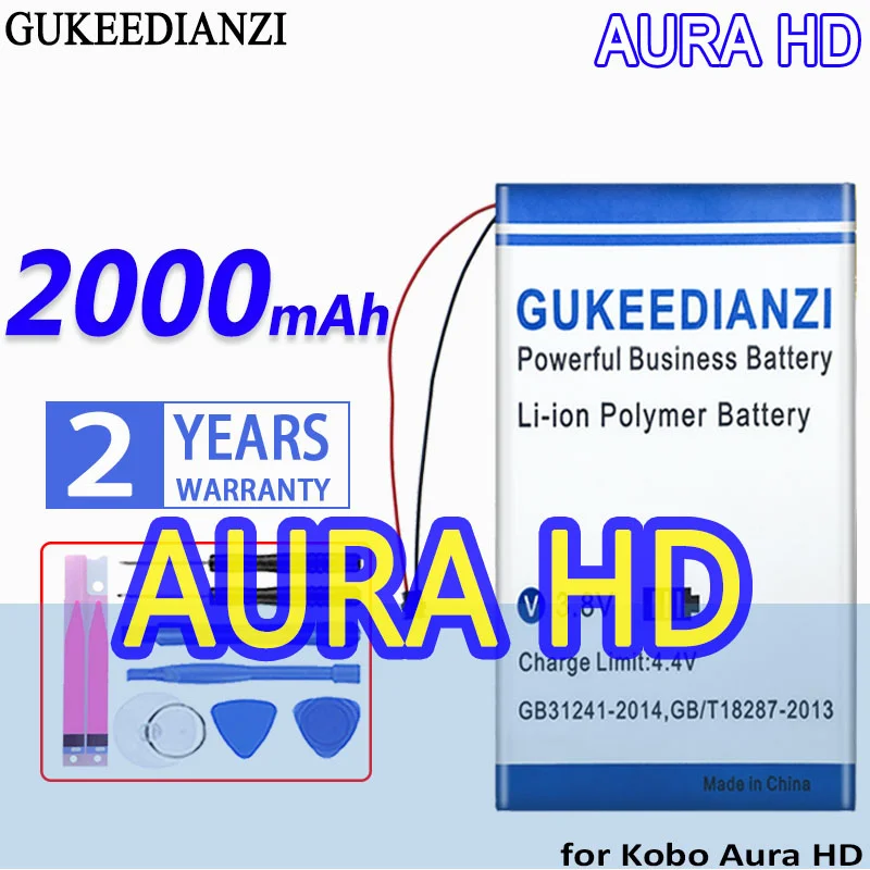 

Bateria 1700mAh/2000mAh High Capacity Battery For Kobo Aura HD N204-KBO-B n905B High Quality Battery