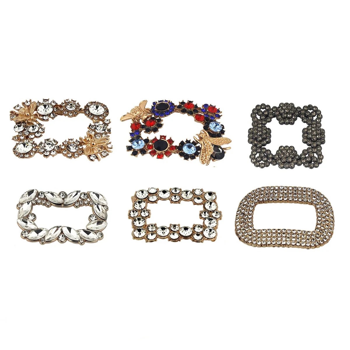 Пара металлических квадратных застежек для стразы туфли с пряжками сумок