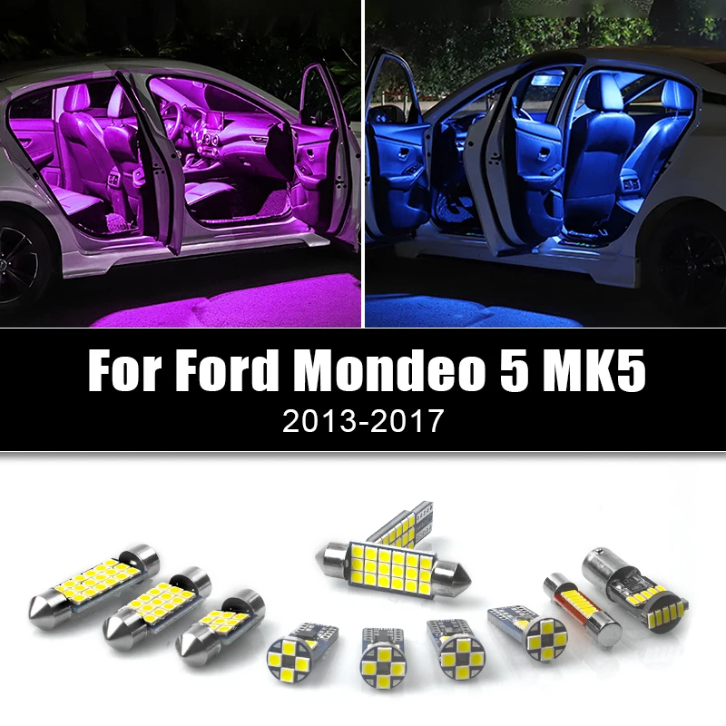 

For Ford Mondeo 5 MK5 2013 2014 2015 2016 2017 Car LED Bulbs Interior Dome Reading Lamps Vanity Mirror Trunk Lights Accessories