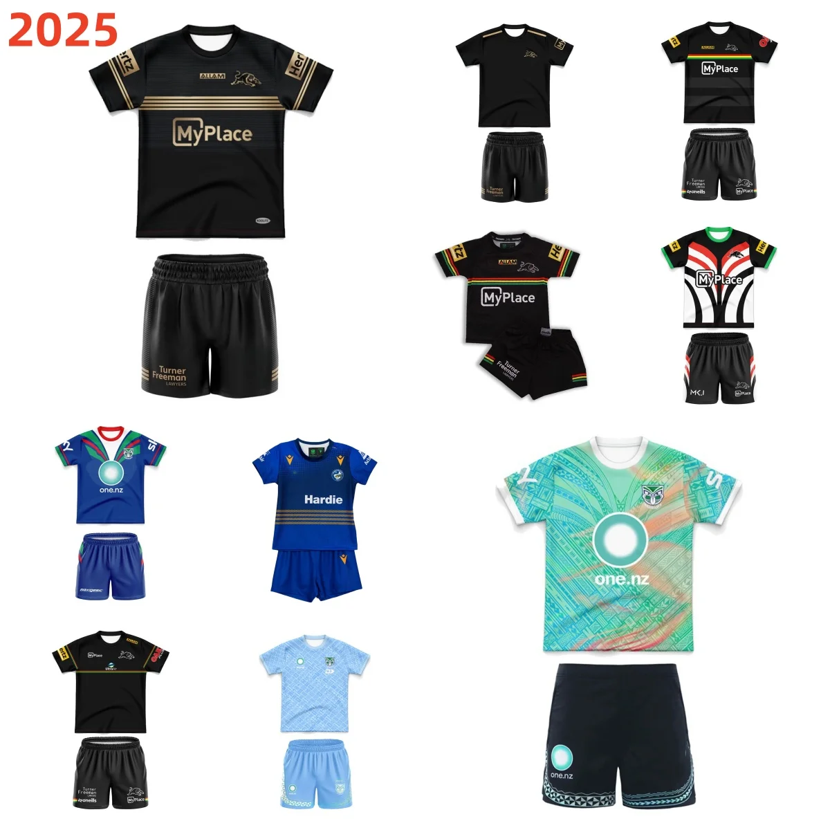 Детский комплект Penrith Panthers 2025/Новозеландские воины/Queensland Maroons/Parramatta Eels