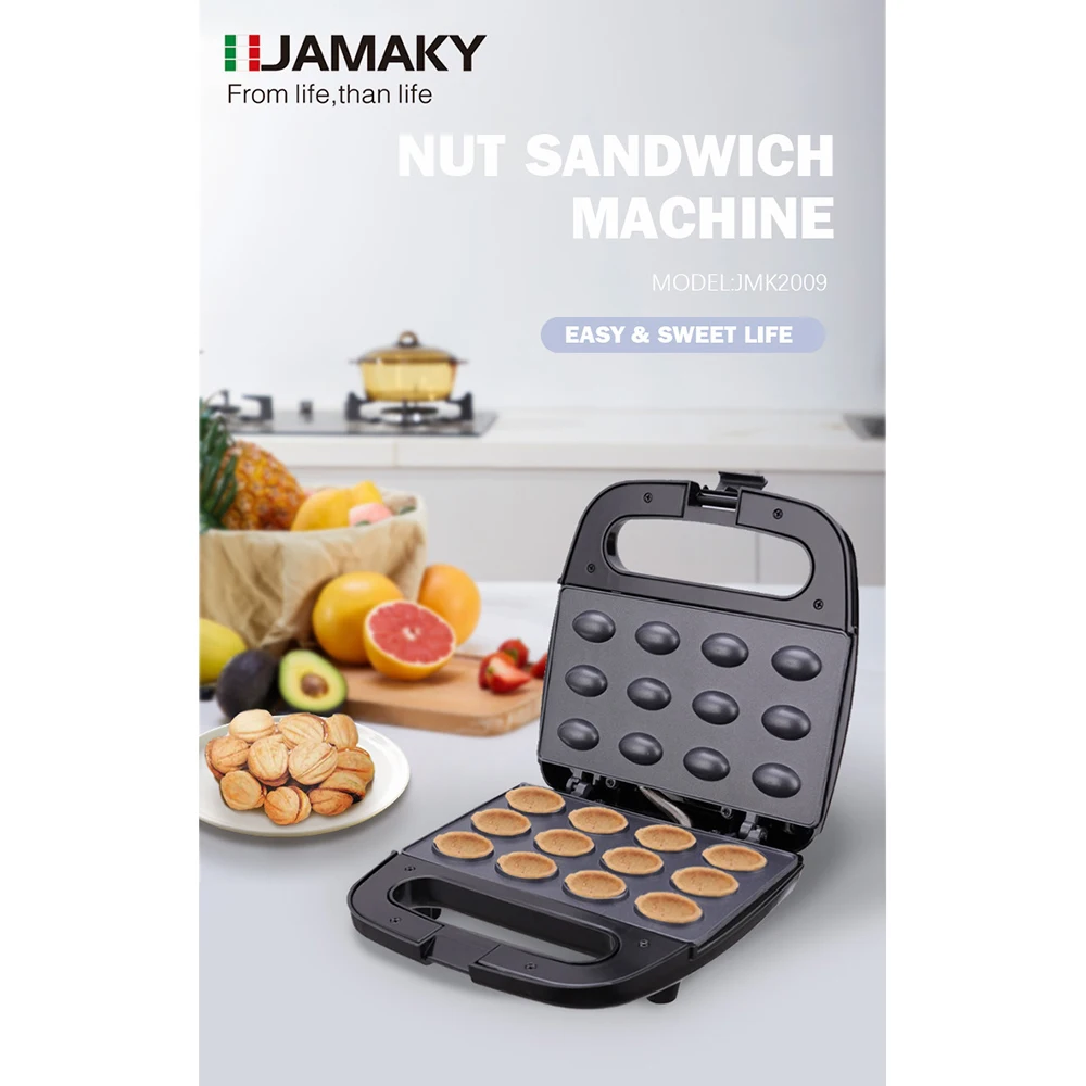 

Electric Walnut Pastry Automatic Nut Waffle Bread Maker Sandwich Donut Mini Baking Breakfast Machine Home 12 Holes Kitchen Oven