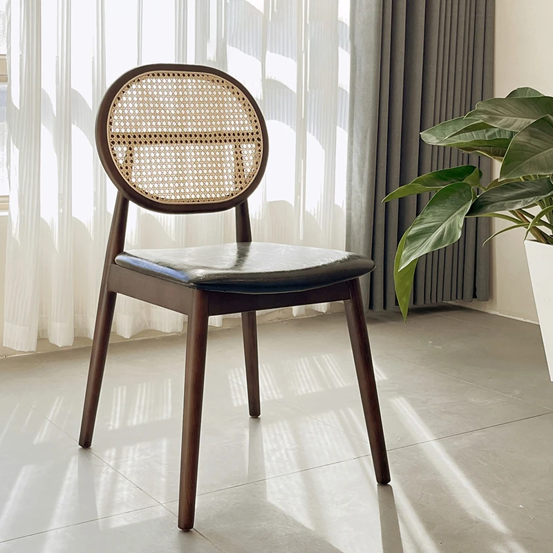 

Vintage Kitchen Wood Bar Bedroom Designer Dining Chairs Lounge Modern Rattan Nordic Chair Design Sedie Rattan Dining Chair