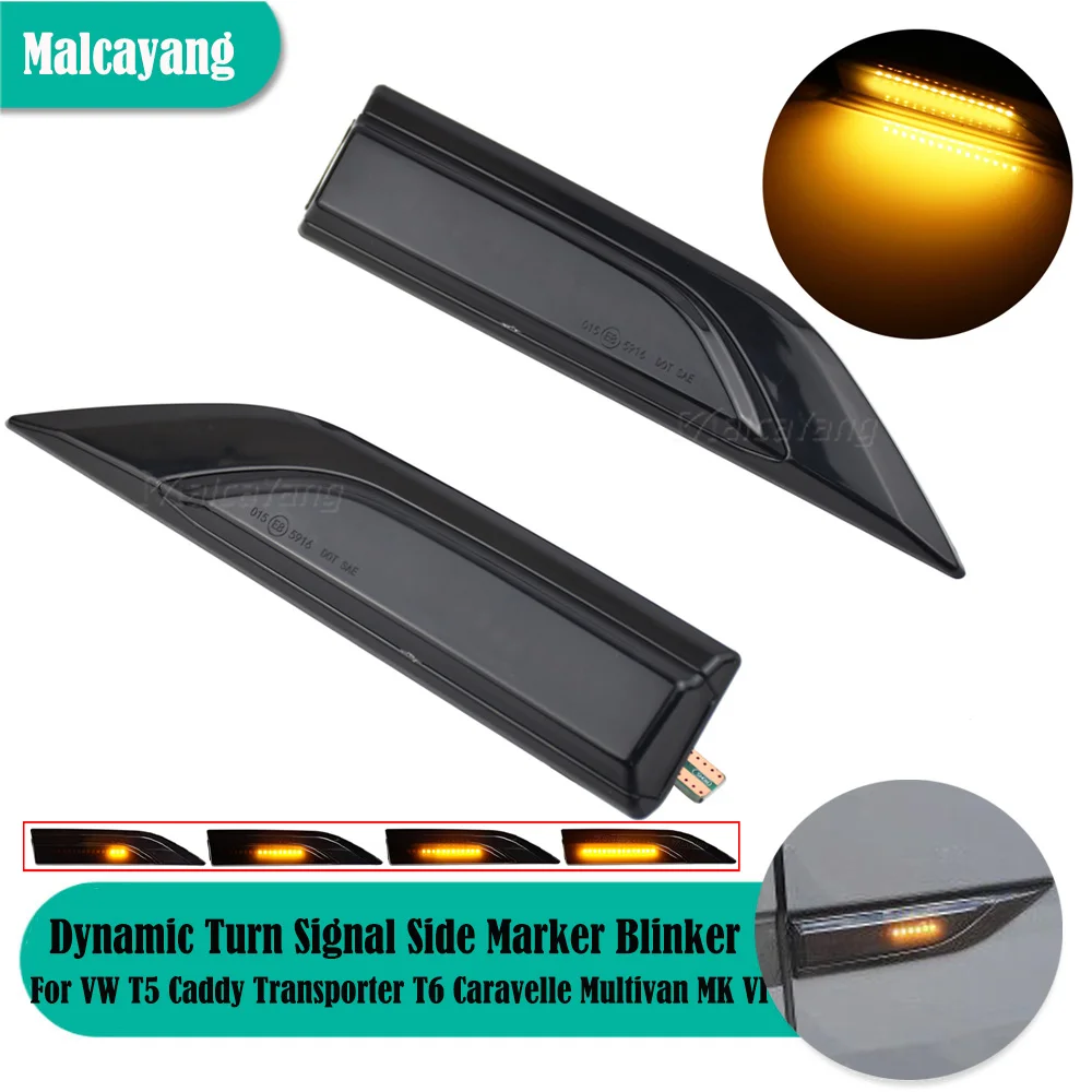 

Car For VW T5 Caddy Transporter T6 Caravelle Multivan MK VI 2015-2019 Dynamic LED Side Marker Lights Turn Signal Light Blinker