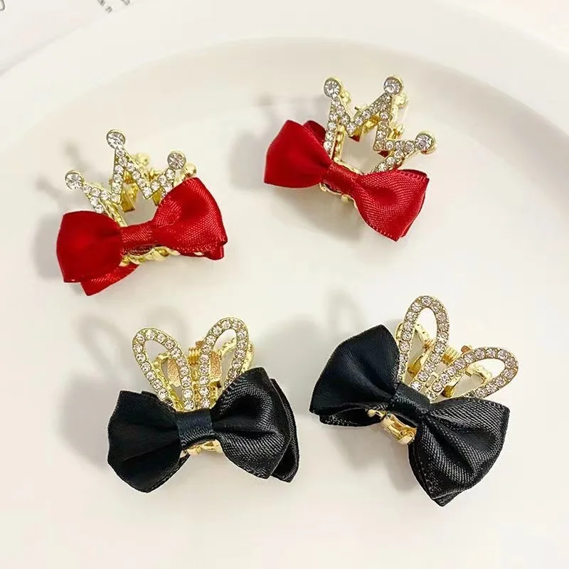 

Girl's Hair Clip Black Bow Children's Grab Clip Small Hairpin Cute Side Bangs Princess Head Wear Kids Hair Accessories