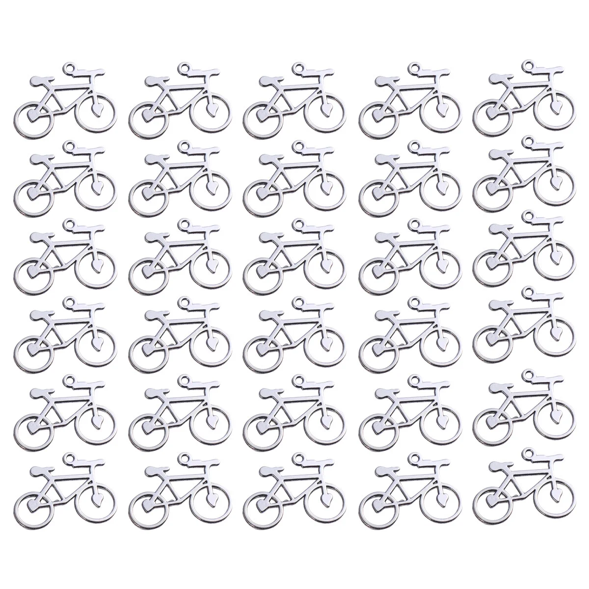 

30Pcs Bicyle Pendant Charm Bracelets Necklace Jewelry Findings Jewelry Making Craft DIY ( Silver )