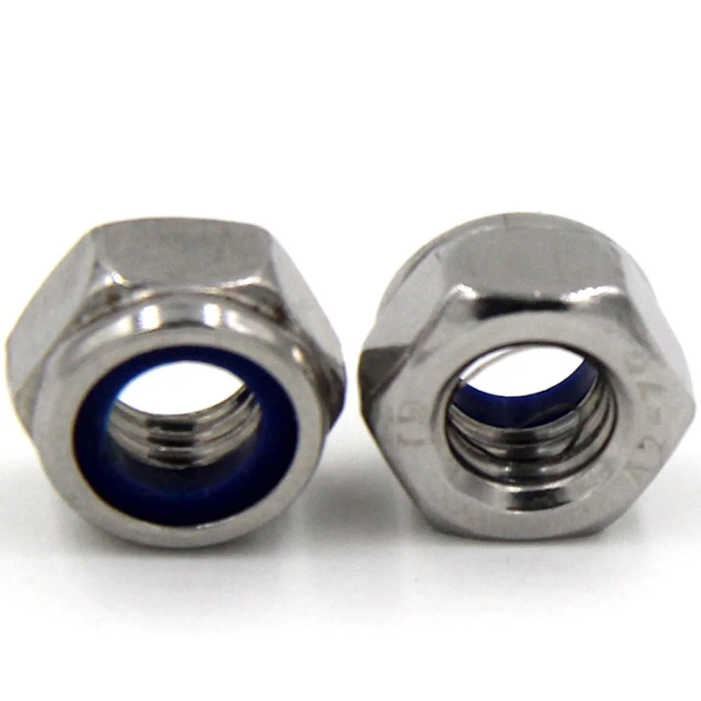 

5-50Pcs/Bag 304 DIN985 M2-M12 Stainless Steel Nylon Self-locking Hex Locknut Slip Lock Nut