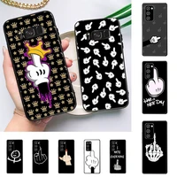 cartoon middle finger phone case for samsung galaxy note 10pro note 20ultra cover for note20 note10lite m30s back coque