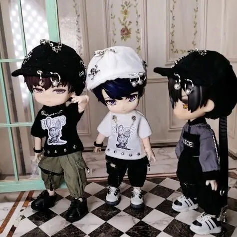 

OB11 P9 Детский костюм, разворотная черно-белая Одежда для куклы, костюм, аксессуары для кукол