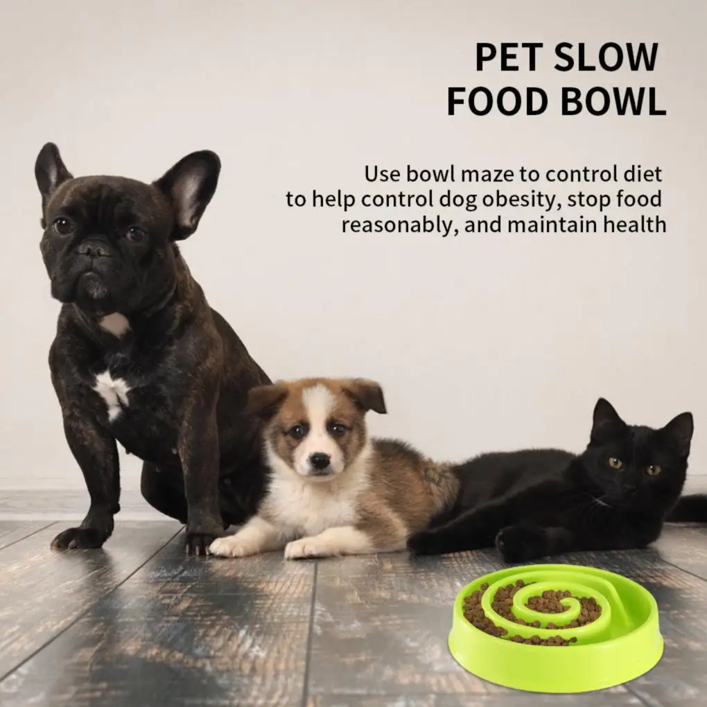 

Dog Feeding Bowl Pet Prevent Choking Slow Feeder Anti-Bloat Eating Habit Training Bowl PP Dish Pet Dog Supplies
