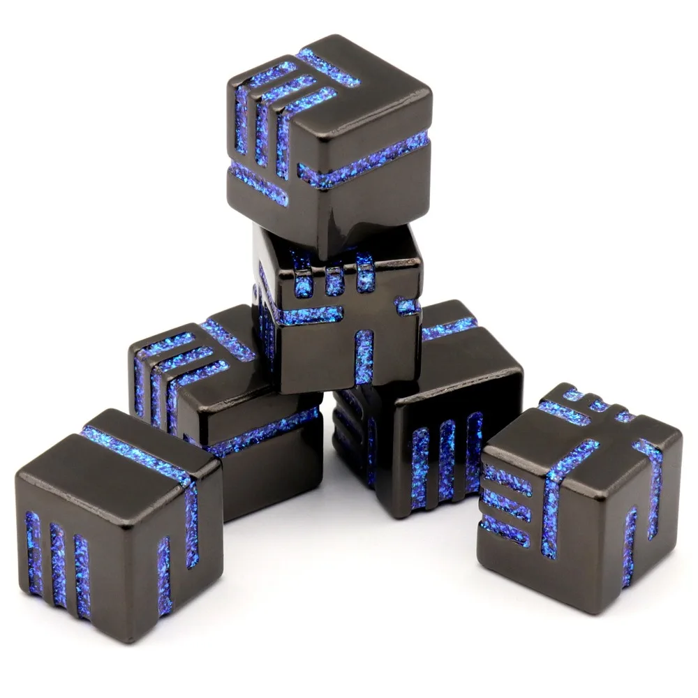 Игральные кости D6 с гравировкой линий набор металлических игральных костей 6